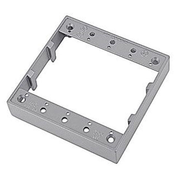 2IHE Weatherproof Box Extension; 2Gang; 1 In.; Aluminum