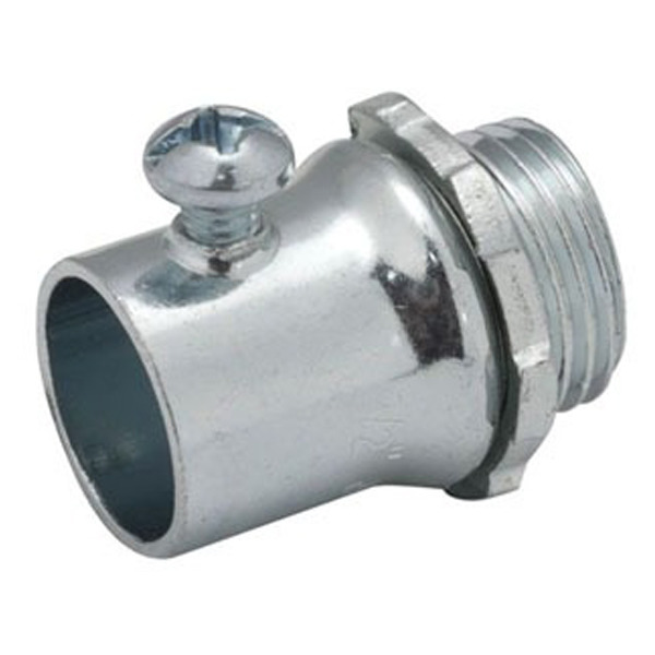 2002 EMT Set Screw Connector; 1/2 In.; Steel; Zinc Electro