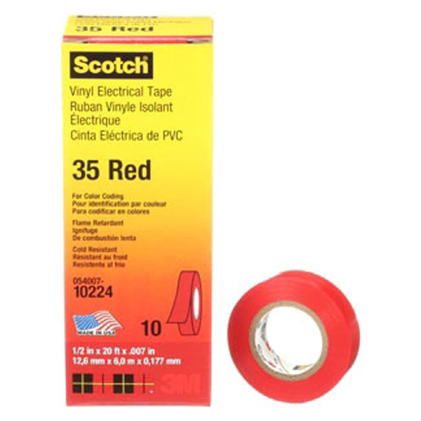 3M ELECTRICAL - 35-RED-1/2X20FT