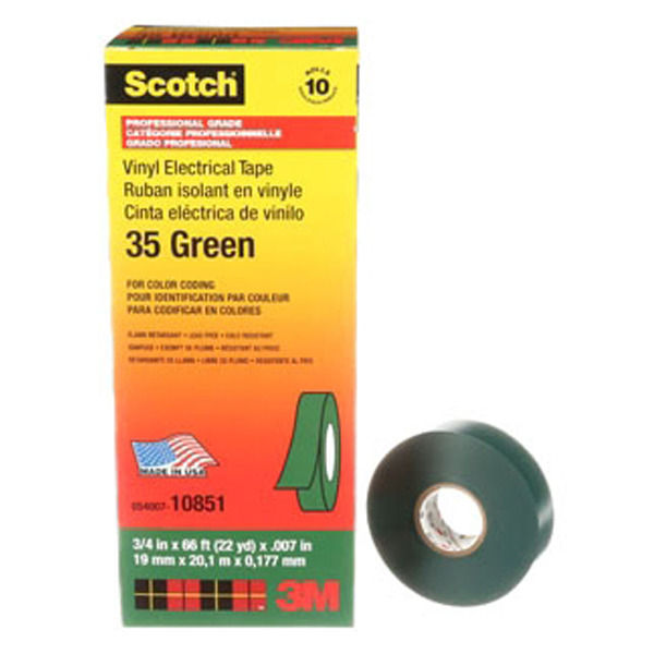 3M ELECTRICAL - 35-GREEN-3/4X66FT